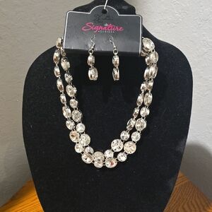 Silver Necklace and Earring Set